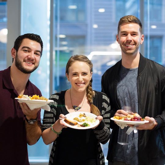Instagram photo of team members enjoying our annual potluck event, Sproutsgiving. Click to view Instagram post.