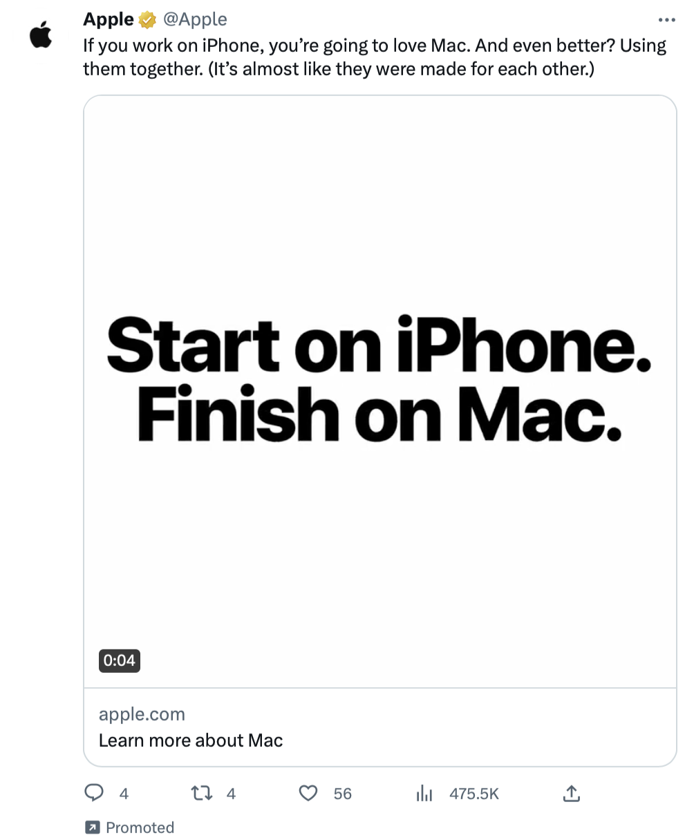 targeted Twitter ad for Macbook 